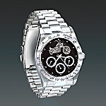 Ride Hard, Live Free Stainless Steel Motorcycle Chronograph Watch: Jewelry Gift For Biker